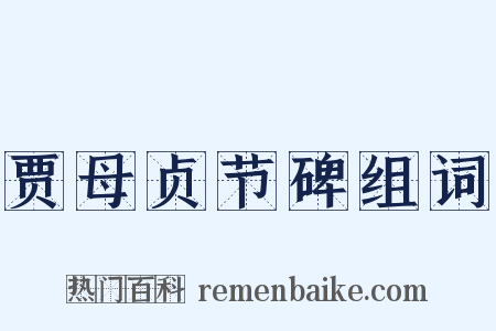 贾母贞节碑组词是什么意思的图片